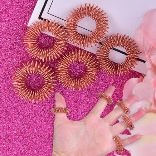 5pcs/Set Stainless Steel Finger Massage Ring Acupuncture Ring Therapy Relax Hand Blood Circulation Pain Relief Health Care