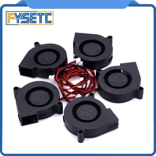 5xDouble 12V DC 5015 50x50x15mm Blow Radial Cooling Fan Sleeve Bearing for Electronic 3D Printer Parts Long Life Low Noisy