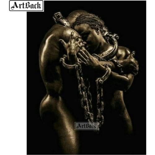 ARTBACK 5d diy diamond painting couple full square / round skull death rhinestone mosaic canvas diamond art resin crafts sticker