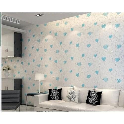 Beibehang Pink love embossed plain 3D texture wallpaper luxury thick wallpaper bedroom living room home decoration wallpaper