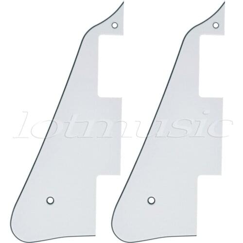 2pcs Kmise Left Handed White Plastic Guitar Pickguard Scratch Plate For replacement