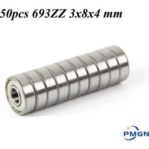 PMGN 50PCS ABEC-5 693ZZ 693Z 693 ZZ Bearing 3x8x4 mm High quality Miniature Ball Bearings 619/3ZZ EMQ Z3 V3 Mini