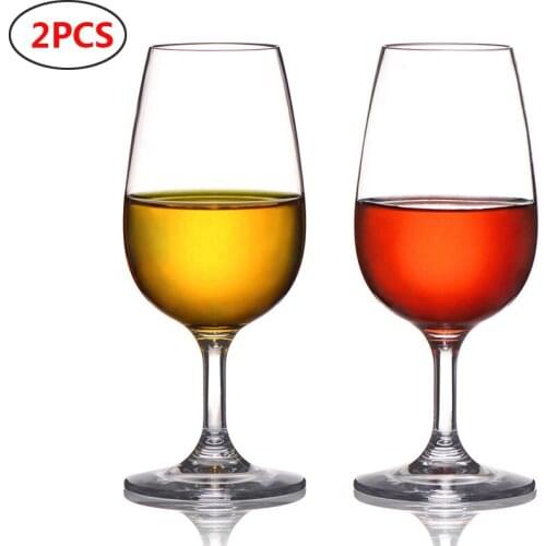 2Pcs/Lot Plastic Unbreakable Red Wine Glasses Cocktail Glass Wine Goblets Juice Wine Drinking Glasses Cups Home Wedding Party
