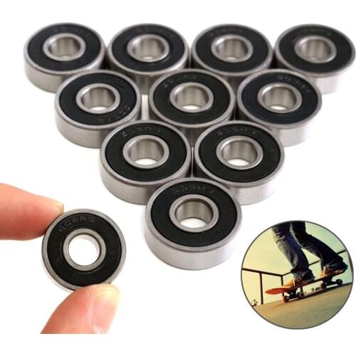 10 pcs/set 608 RS Bearing 8*22*7 mm ABEC-5 Skateboard Scooter 608 2RS Ball Bearing Miniature Skate Roller Bearings