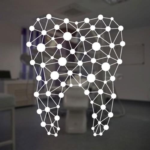 Geometric Abstract Tooth Dentist Doctor Hospital Dental Clinic Vinyl Wall Stickers Interior Window Decoration Decals Murals A196