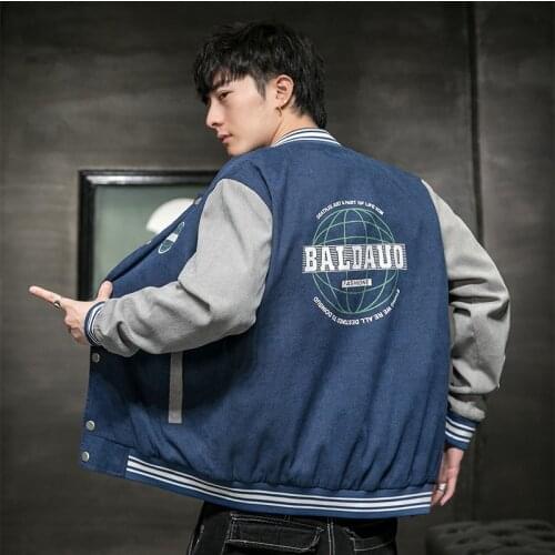 2021 Hot Preppy Style Cotton Corduroy Thick Embroidery Rib Sleeve Bomber Jacket Brand Clothing Baseball Autumn Winter Casual