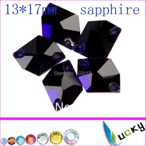 Highest quality sew-on crystal beads number 3070# Sapphire colour Cosmic shape 13*17mm strass crystal