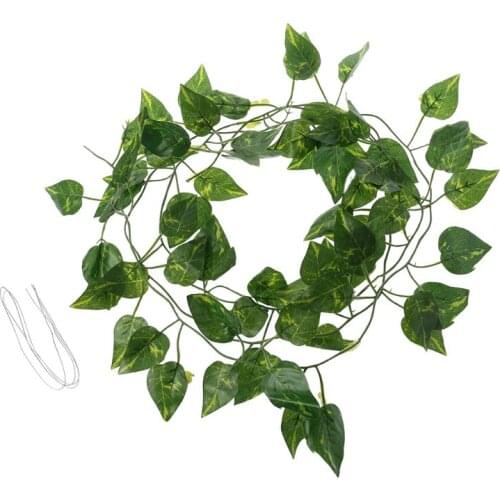 Artificial Vine Reptile Terrarium Box Habitat Landscaping Green Fake Plants Leaves