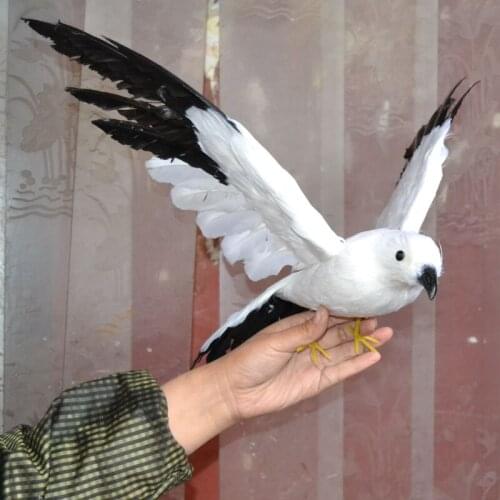 New simulation wings Seagull toy plastic & feather black wings bird gift about 32cm 1487