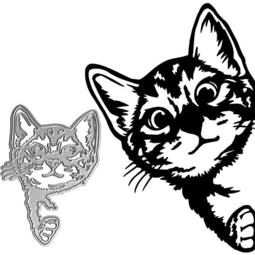 Cat Metal Cutting Dies Stencil Scrapbooking DIY Album Stamp Paper Card Mold Embossing Decoration