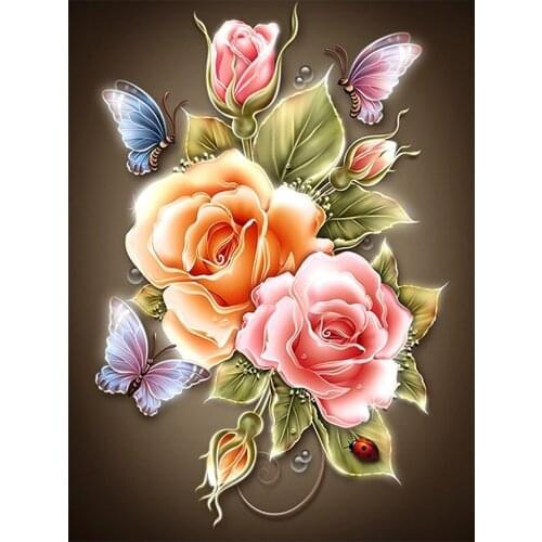 Colorful Butterflies and Flowers Diamond Painting Round Full Drill Floral Nouveaute DIY Mosaic Embroidery 5D Cross Stitch Gifts