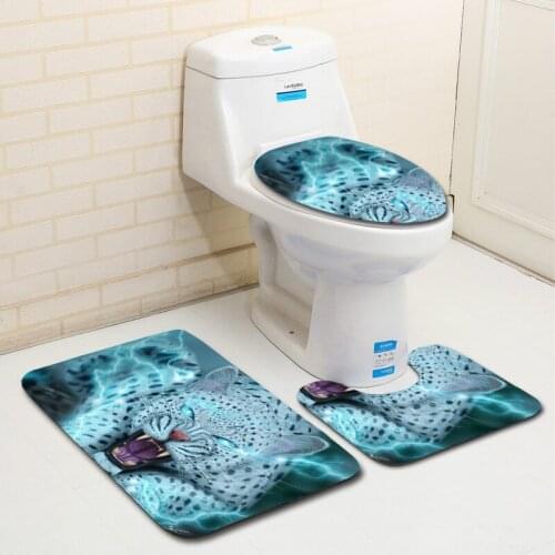 Cat leopard animal pattern Bathroom For bathroom mat in the bathroom mats in the bathroom set Bath mats Bath mat Toilet mat Rug