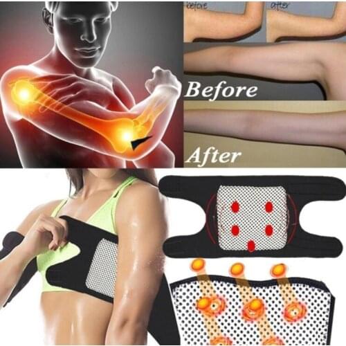 Magnetic Therapy Self-Heating Arm Elbow Brace Support Belt Tourmaline Pain Relief Slimming Weight Loss Strap Bandage Arm Care