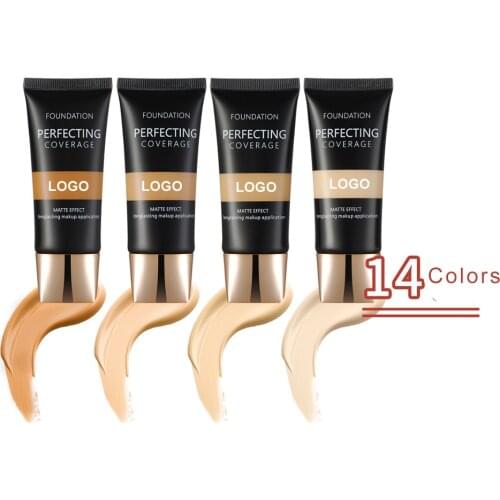 Matte Full Coverage Dark Skin Liquid Foundation Logo Customized BB Cream Long Lasting Concealer Foundation Cosmetic Custom Label