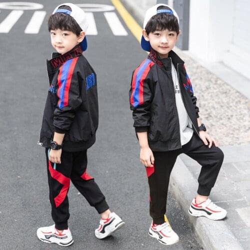 Charming Spring Summer Childrens Clothes Baby Boys Coat + Pants 2pcs/Set Kids School Beach Outdoor Teenage Clothing High Qualit