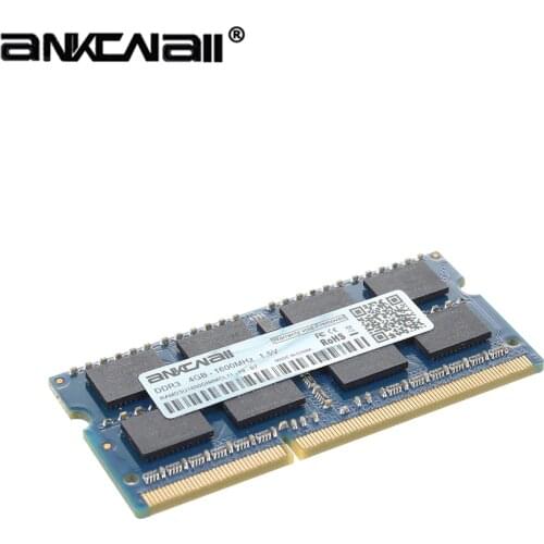 ANKOWALL DDR3 4GB 2GB Laptop 1333 1600 1866 MHz sodimm ddr3l RAM Notebook Memory 204pin 1.35/1.5V