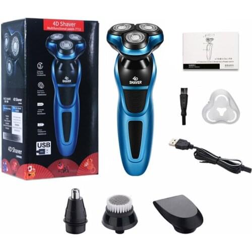 Rechargeable Electric Shaver Waterproof Razor Washable 4D Floating Triple Blade Shaving Machine USB Charging Beard Trimmer 40D