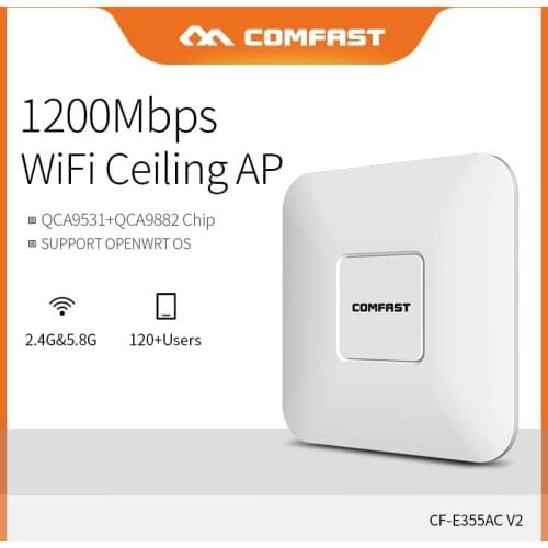 COMFAST 1200Mbps Ceiling AP Dual band 5.8G+2.4G Wifi Signal Amplifier Router 48V POE Power WiFi Access Point AP CF-E355AC