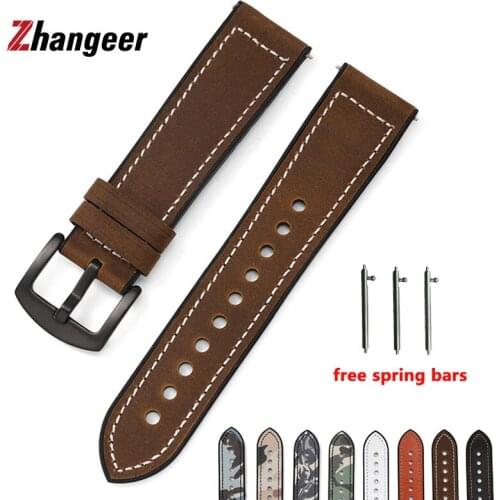 Silicone Leather Strap For Huawei/Garmin/Samsung Smart Watch Universal Wristwatch 20mm 22mm Watchband Belt Quick Release Strap