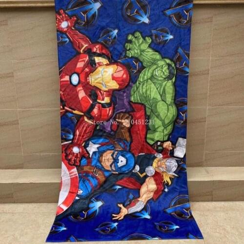 Marvel The Avengers Captain America Iron Man Bath Towel Throws Cotton Home Baby Hulk Thor Beach Towel Kids Boys Swimming Towel
