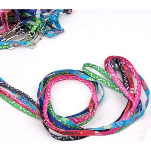 Dog Cat Harness Leash Adjustable Vest Collar Cute Printed Rope Leash Harness Chest Strap Dog Accessories Random Color