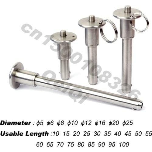Speaker pin, quick release,mushroom handle,All in stainless steel,pin dia 5/6/8/10/12/16/20,length 10~100