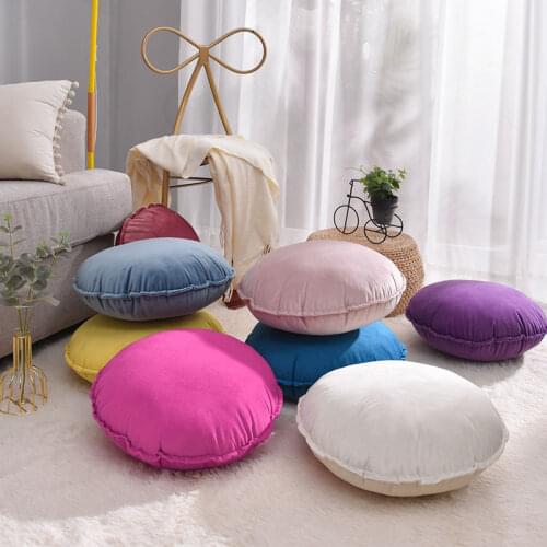 Nordic Solid-color Velvet Floor Seat Cushion Chair Lounger Waist Pillow Fluffy Butt Pads Tatami Mattress for Sofa Home Decor