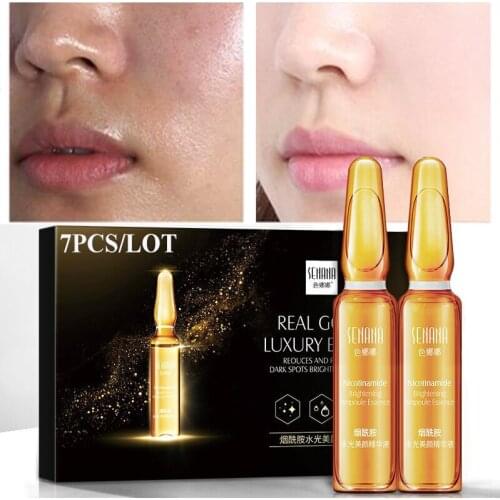 7Pcs Serum Moisturizing Hydrating Brighten Oil-control Shrinking Pores Nicotinamide Sodium Hyaluronate Beauty Face Skin Care 2ml