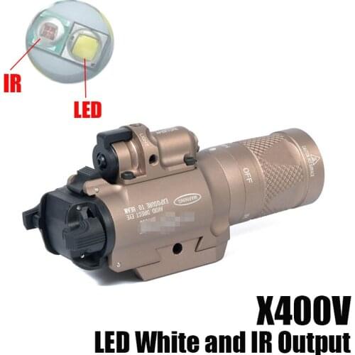 Tactical SF X400V-IR LED White Light and IR Output X400V Hunting Weapon Light With Red Laser Sight