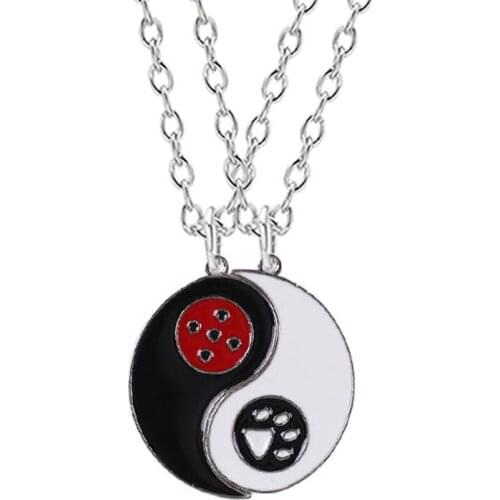 2 Paired Pendant yin yang bff Couple Neckalce Best Friends Forever Lovers Friendship Women Men Neck Chain Pendant Collar Collier