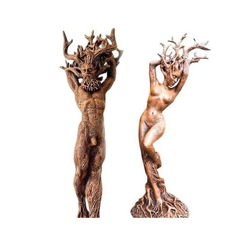 2021 Creative Forest Goddess Statue Resin Decoration Garden Crafts Decoration Green Man Statue Tree God Decoration
