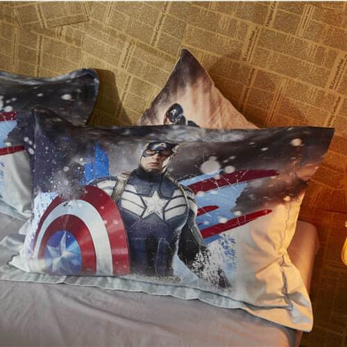 3D Captain Americas pillow shams cotton pillow cases for kids bedroom decor 10*29 Inch Decorative Pillowcase Boys Bedding Hero
