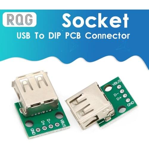 5pcs Type A Female USB To DIP 2.54mm PCB Connector Female USB PCB Board Connector USB PCB Socket USB Connector
