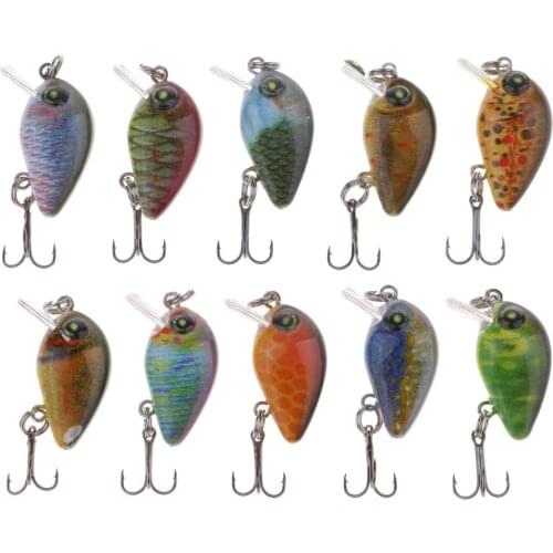 5Pcs Mini Crank Lifelike Fishing Lures Crankbaits Vibration Minnow Baits Popper Lures Sinking Lures 2.85cm Fishing Tackles