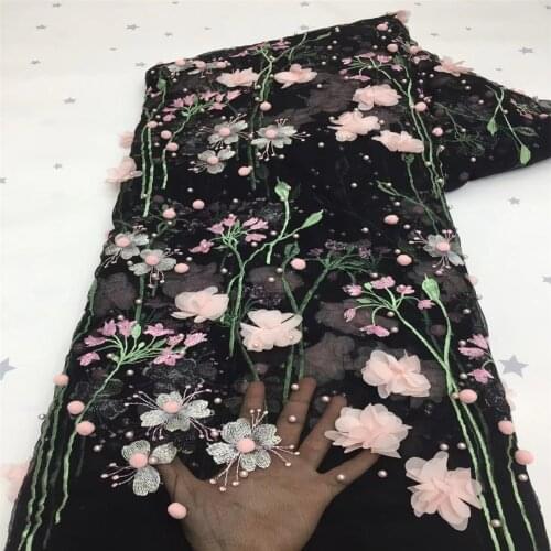 African 3D Lace Fabric Embroidered Nigerian Lace Fabrics 2021 High Quality Lace French Lace Fabric For Women Sewing x1-73