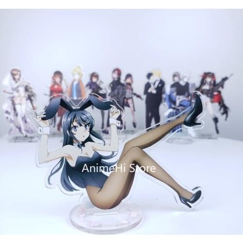 Anime Seishun Buta Yarou Series Sakurajima Mai Action Figure Cosplay Toys Azusagawa Sakuta Acrylic Figures Model Dolls 15cm