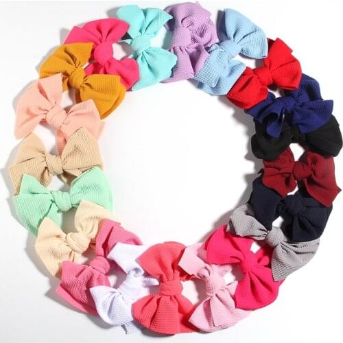 200PCS 13CM 5.1" New Hot Sell Seersucker Waffle Boutique Hair Bows For Headbands Hair Bow For Hair Clips Accessories