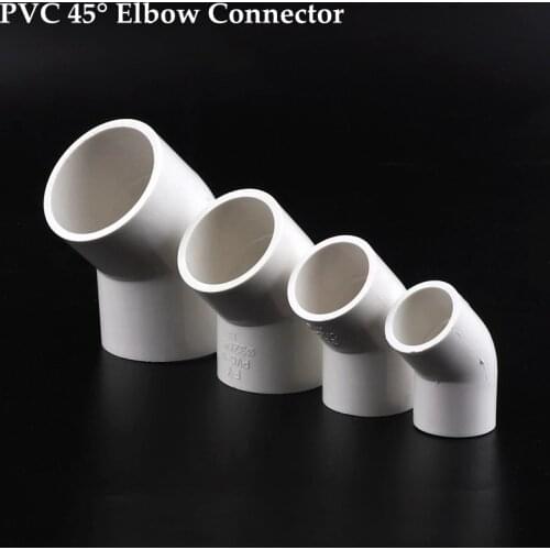 12pcs/lot 50mm PVC Elbow Joints 45 Degrees Garden Water Connectors Farm Irrigation System Fittings Square Fountain Pipe Adapter