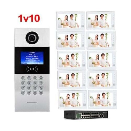 New arrival HD digital video intercom doorbell TCP/IP residential intelligent electronic access control system 1V10