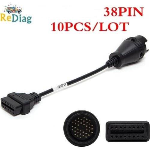 10Pcs/Lot Best Price Truck for IVECO 38Pin to 16Pin OBD2 Diagnostic Adapter For Iveco 38 Pin Heavy Duty Diagnostic Cable