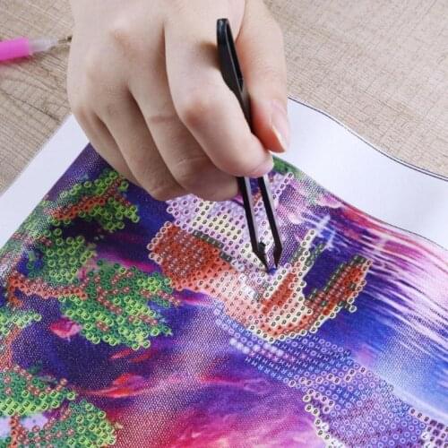 DIY Diamond painting accessories quality tweezers folding + straight stainless steel industrial anti-static embroidery tools
