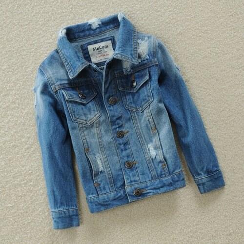 Boys and girls denim jacket stretch casual new spring and autumn childrens baby jeans