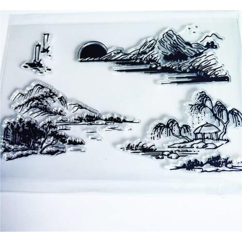 Hot selling Landscape map transparent clear stamp / silicone seal roller stamp DIY scrapbook album / card production