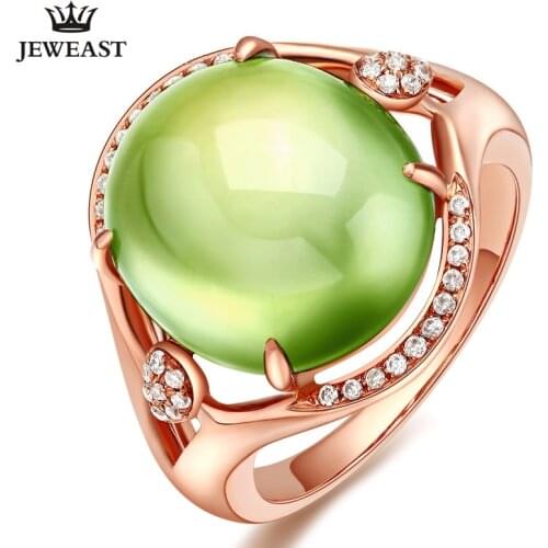 LSZB Natural Grape stone 18K Pure Gold 2020 New Hot Selling Top Ring Women Heart Shape Ring For Ladies Woman Genuine Jewelry