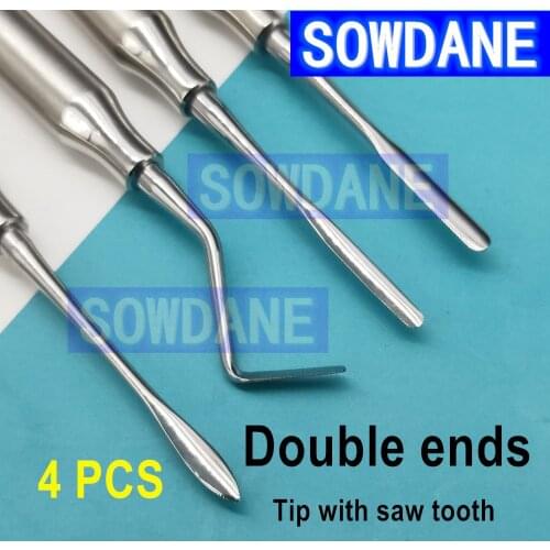 4 pcs Dental Periotome set Dental Stripper Perio with Saw ToothContouring Placement Periodontal Surgical Implant Tools