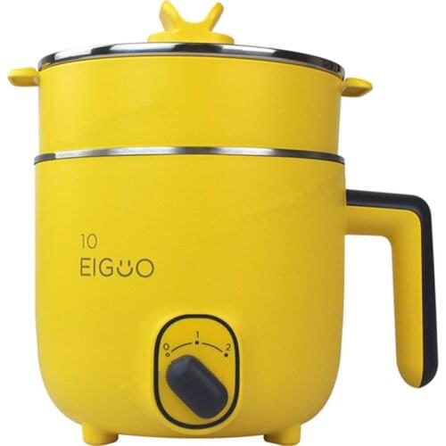 Midea 1.2L Multi-function Electric Hot Pot 2-layer Hot Pot Steaming Machine Noodle Pot Mini Pot with Steamer Hot Pot Cooker