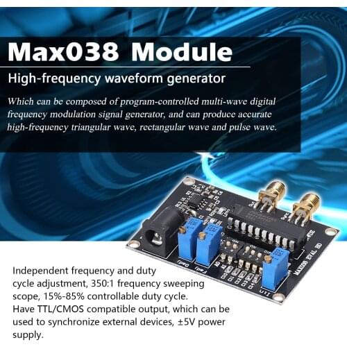 Module Function Signal Generator Sine Triangular Square Waves 0.1Hz-20MHz Frequency Adjustable 15%-85% Duty Ratio Controllable
