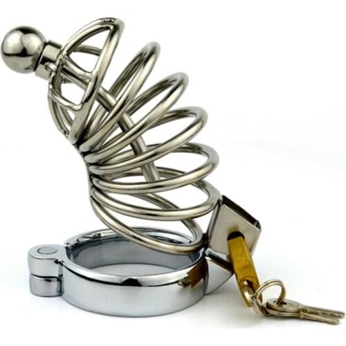 Male Cock Cage Chasity Lock Penis Ring Urethra Catheter Sounds Dilator Stainless Steel SM Masturbation Sex Toys for Men