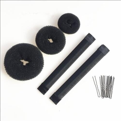 Cute Fashion Meatball Head Dish Hair Tool Set Donut Pop Ring Combination Set