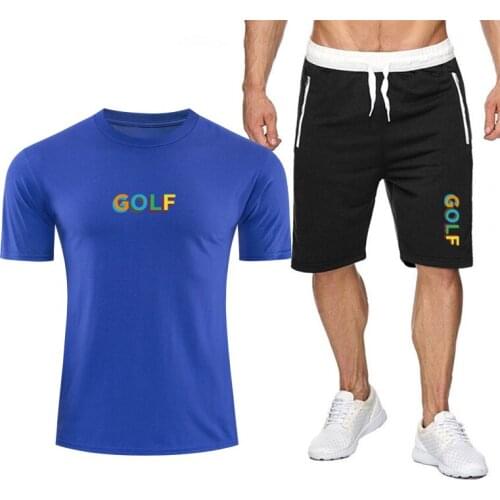 2021 New Fashion Hot Sale Printed T-shirt Sports Suit Quick-drying Casual Running Wear Summer Short-sleeved Shorts 2-piece Set